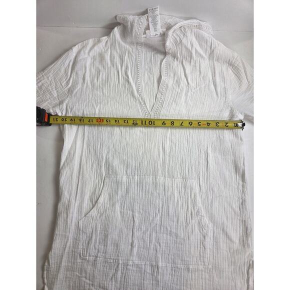 La Blanca Seaside Hoodie Kangaroo Pocket & Crochet Edging Detail Cover-Up XS - Picture 6 of 9